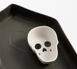 Skull Casket Stoneware Chip &amp; Dip Server