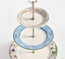 Botanical Bunny Stoneware Tiered Stand
