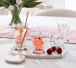Heart Embossed Drinking Glasses
