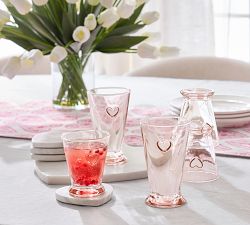 Heart Embossed Drinking Glasses