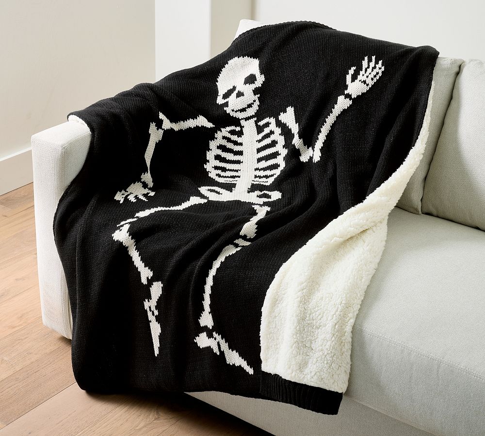 Open Box:  Mr. Bones Fair Isle Knit Jacquard Throw