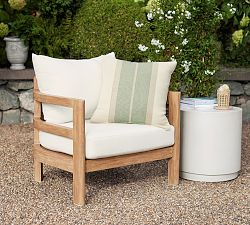 Open Box:Colby Reversible Striped Outdoor Pillow