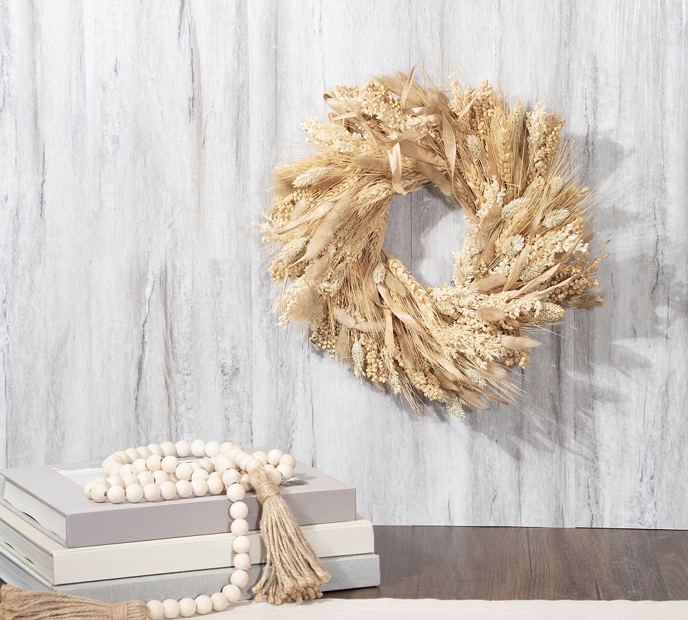 Dried Fall Grain Wheat Wreath