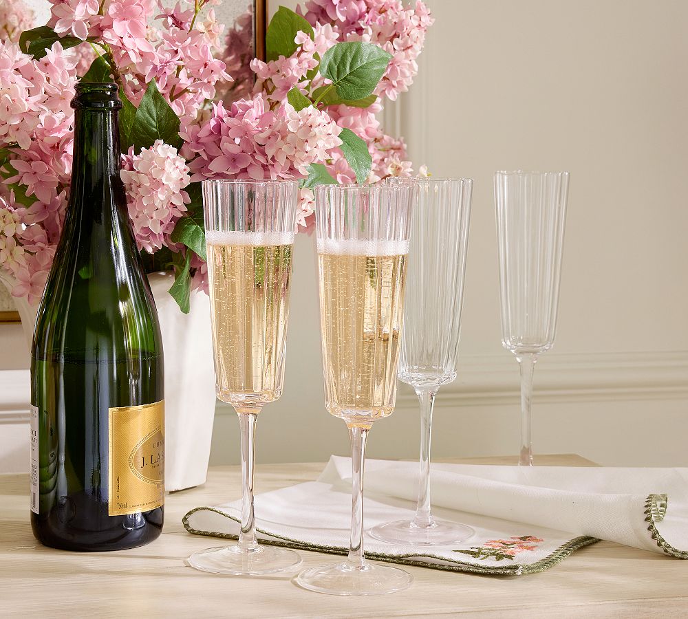 Fluted Glass Champagne Flutes