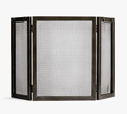 Industrial 48&quot; 3-Panel Fireplace Screen