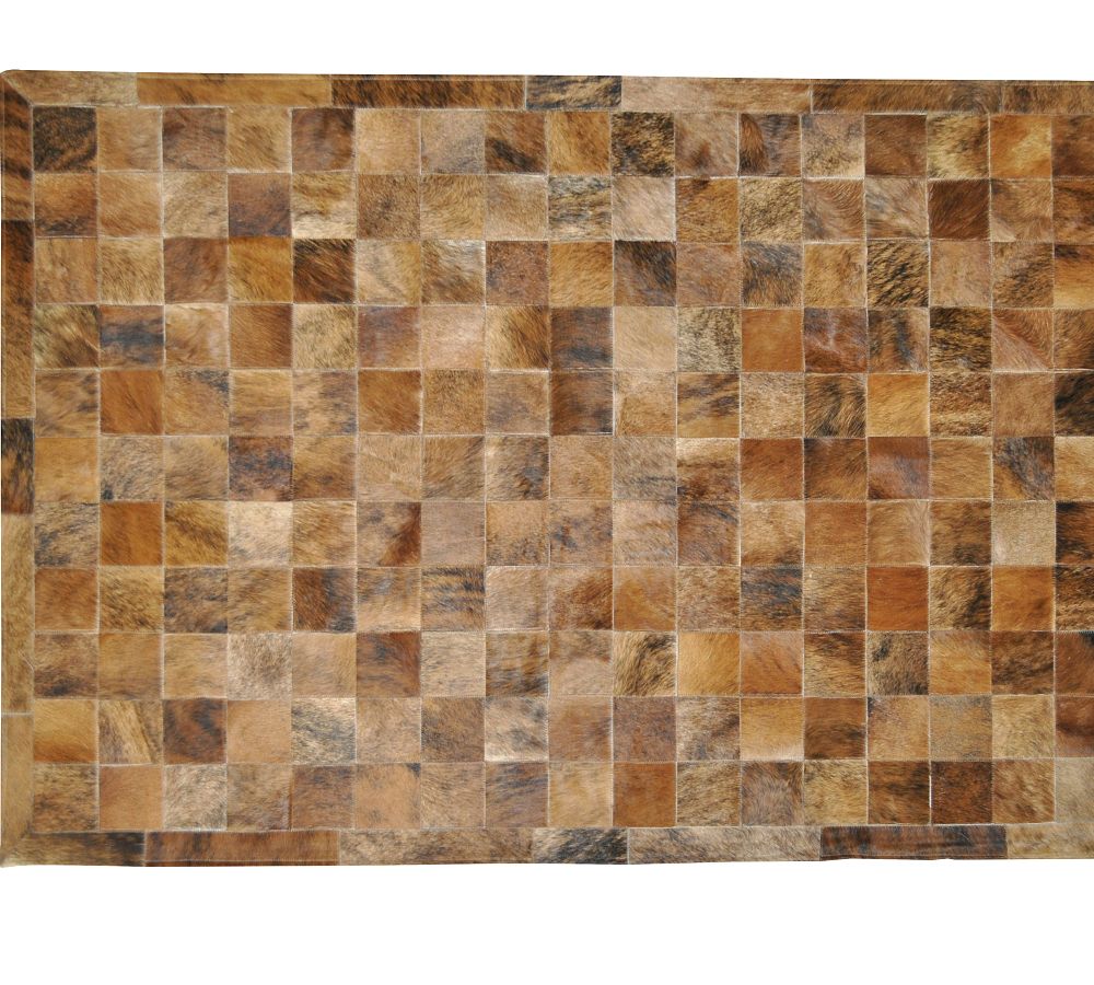 Lea Block Cowhide Leather Rug