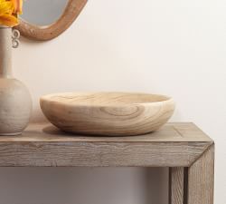 Hand Carved Organic Wood Grain Bowl