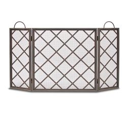 Iron Weave Tri-Panel Firescreen