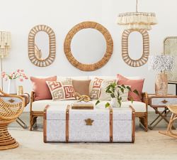 Laguna Jute Oval Mirror, 34&quot; x 22&quot;