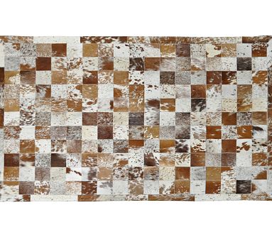 Makai Block Cowhide Rug | Pottery Barn