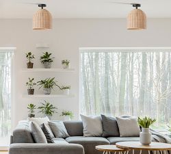 Meadow Rattan Flush Mount (12'')
