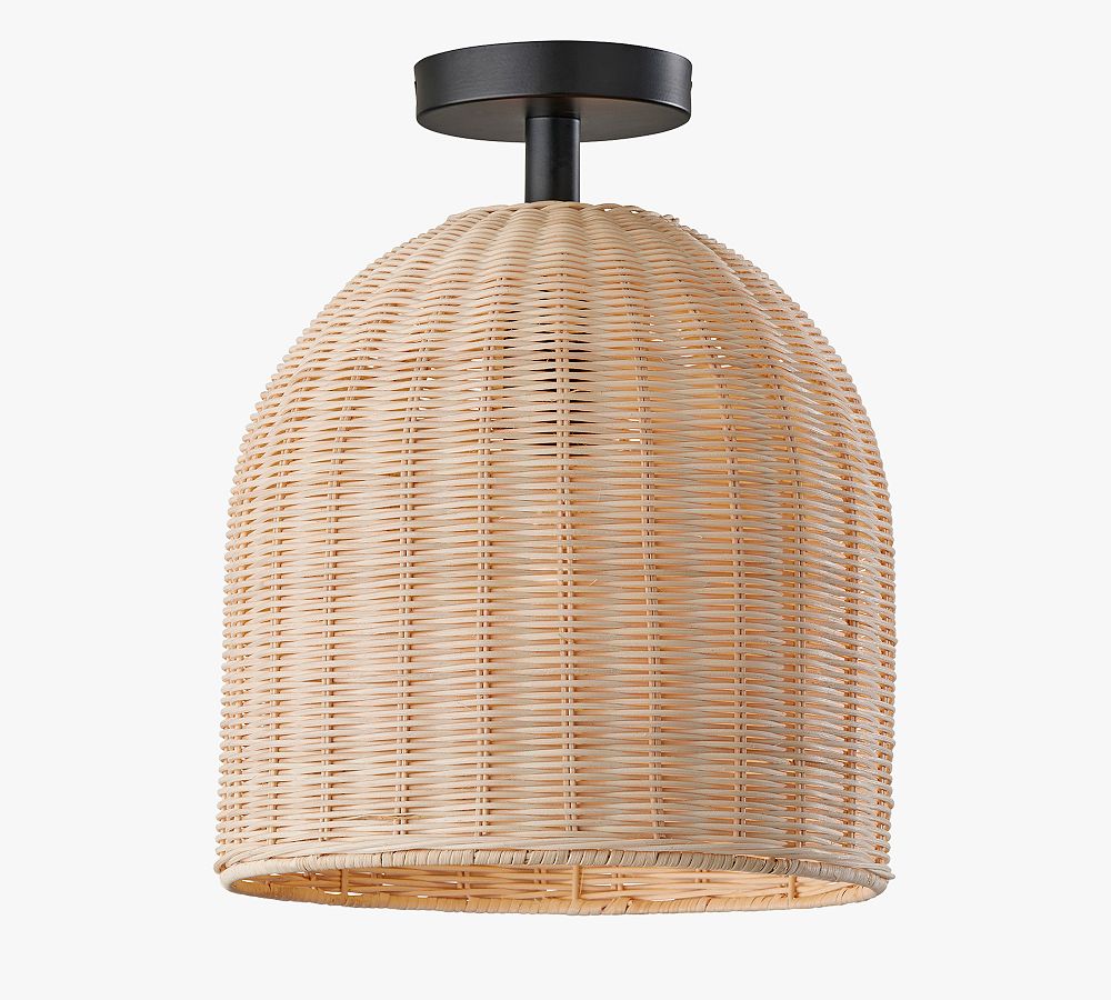Meadow Rattan Flush Mount (12'')