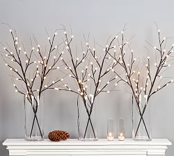 Lit Faux Twig Branches, 37&quot; - Set of 6