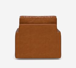 PB Comfort Square Arm Leather Swivel Chair