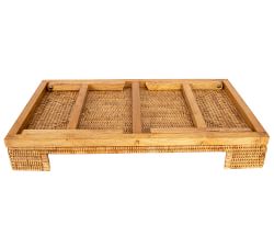 Tava Handwoven Rattan Serving Tray with Stand