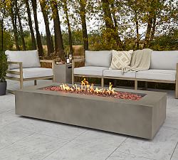Burrows Steel Rectangular Propane Fire Pit Table with Lid Cover