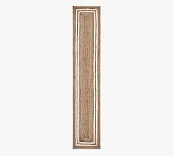 Two-Toned Striped Hand-Braided Jute Table Runner