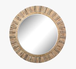 Bren Round Wooden Wall Mirror