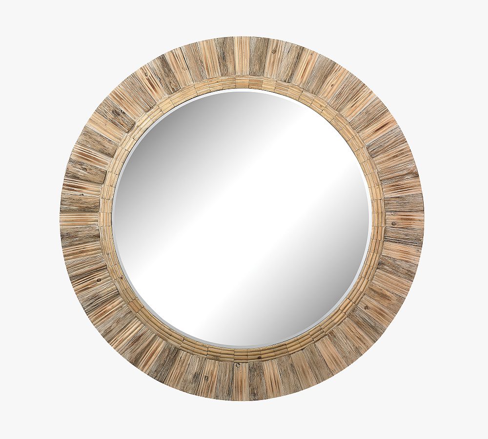 Bren Round Wooden Wall Mirror