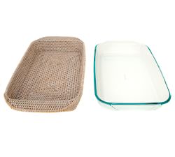 Tava Handwoven Rattan Rectangular Baker