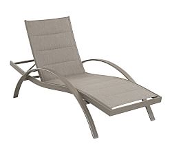 Aeko Outdoor Upholstered Stackable Chaise Lounge, Set of 2