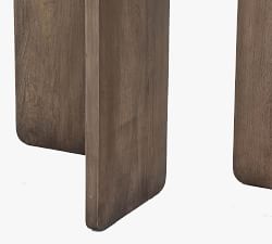Dante Reclaimed Wood &amp; Marble Demilune Accent Table