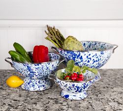 Golden Rabbit Enamel Colanders - Set of 3