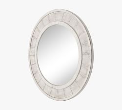 Lily Wooden Round Wall Mirror