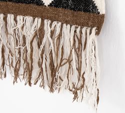 Printed Wall Hanging Tapestry, Black And Cream