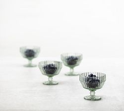 Fluted Glass Footed Bowl - Set of 4