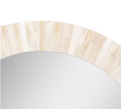 Nevaeh Round White Bone Wall Mirror
