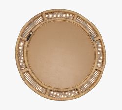 Ash Rattan Round Wall Mirror - 36&quot;