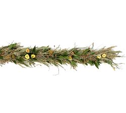 Fresh Strawflowers &amp; Wheat Wreath &amp; Garland