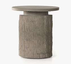 Temper Concrete Round Outdoor End Table (20&quot;)