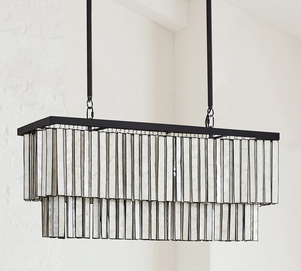 Astrid Capiz Rectangular Chandelier (37&quot;)
