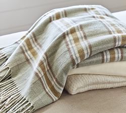 Plaid Fringed Oversized Throw