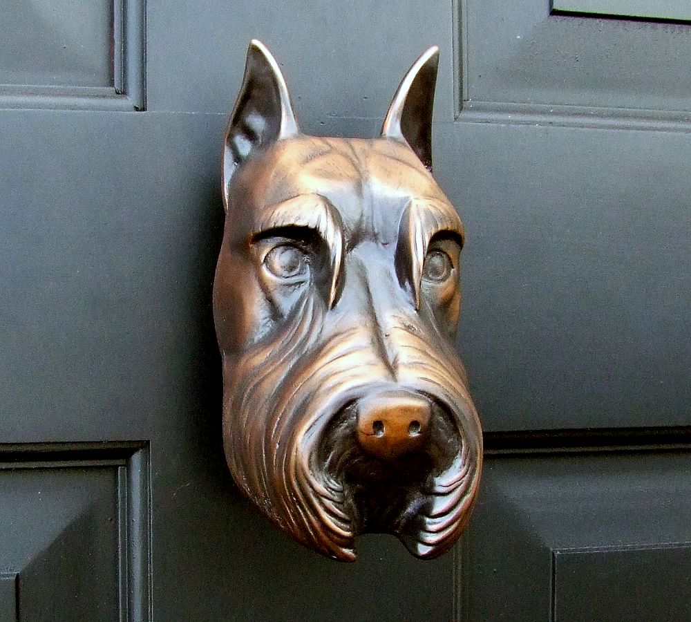 Bronze Schnauzer Door Knocker