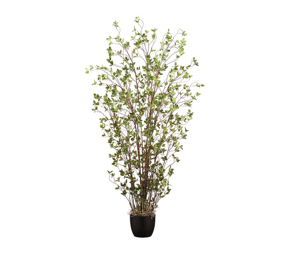 Faux Mini Leaf Plants In Ceramic Planter