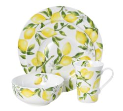 Lemons Bone China 16-Piece Dinnerware Set