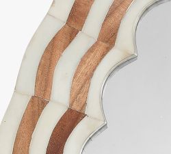 Mina Arched Bone &amp; Wood Wall Mirror