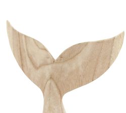 Handcrafted Wooden Carved Whale Tails, Set of 3