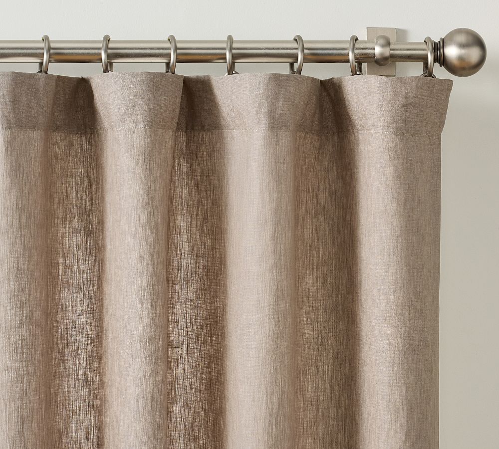 Open Box: Belgian Flax Linen Curtain, 50"x120 - Warm Gray