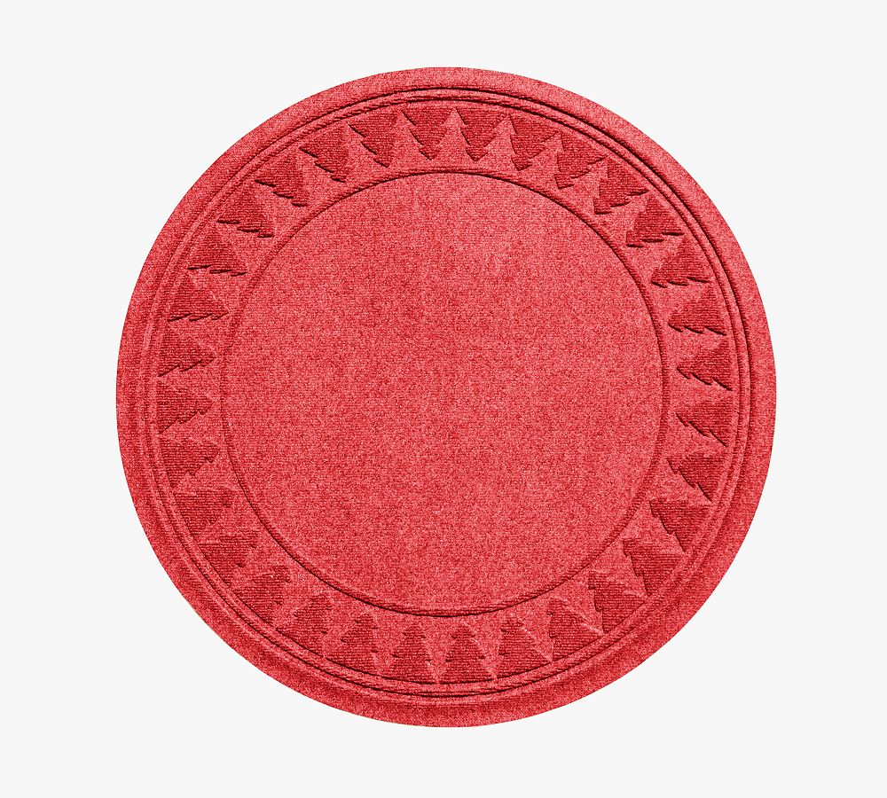 Red Pine Tree Round Christmas Tree Skirt with Rubber Backing