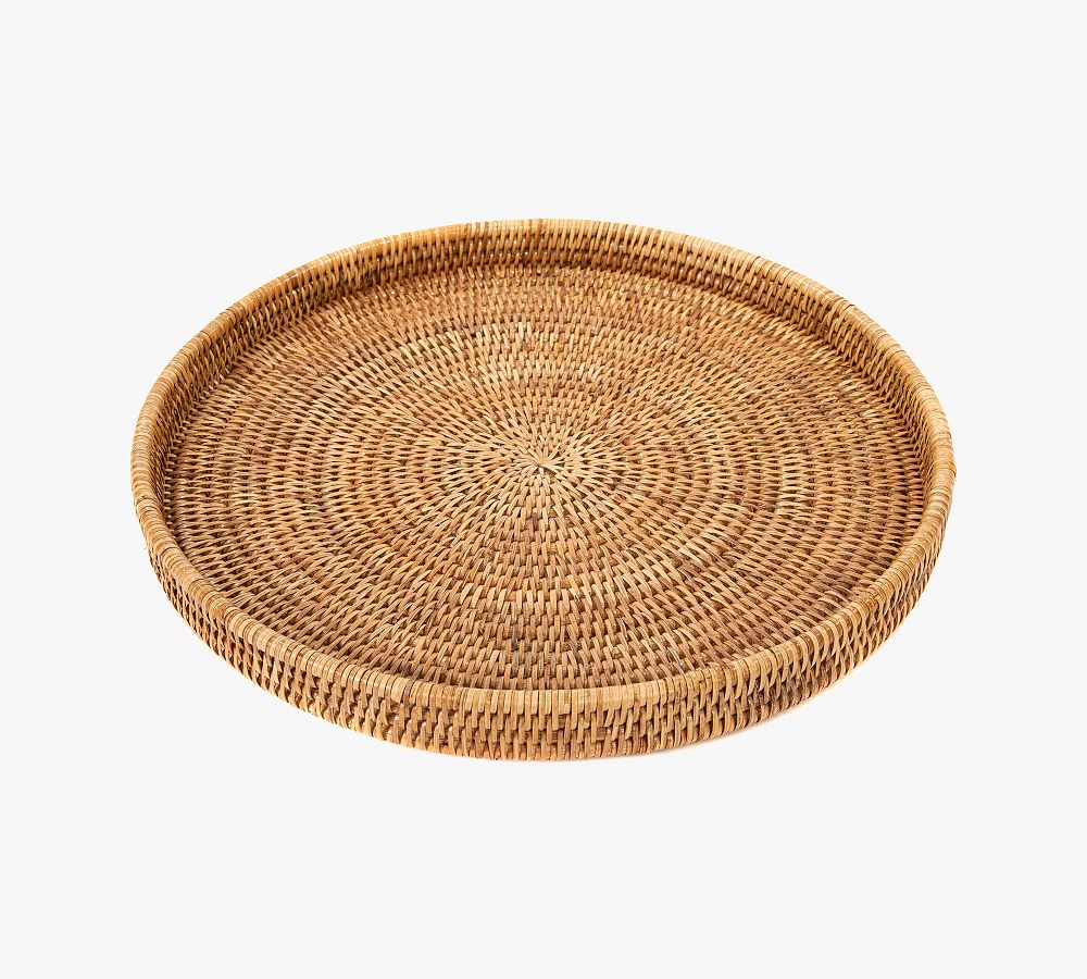 Tava Handwoven Rattan Round Serving Tray