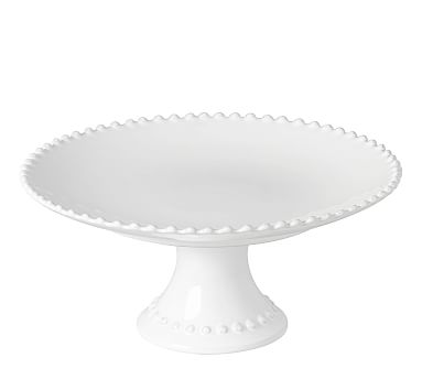 Costa Nova Pearl Stoneware Cake Stand, 11&quot; - White