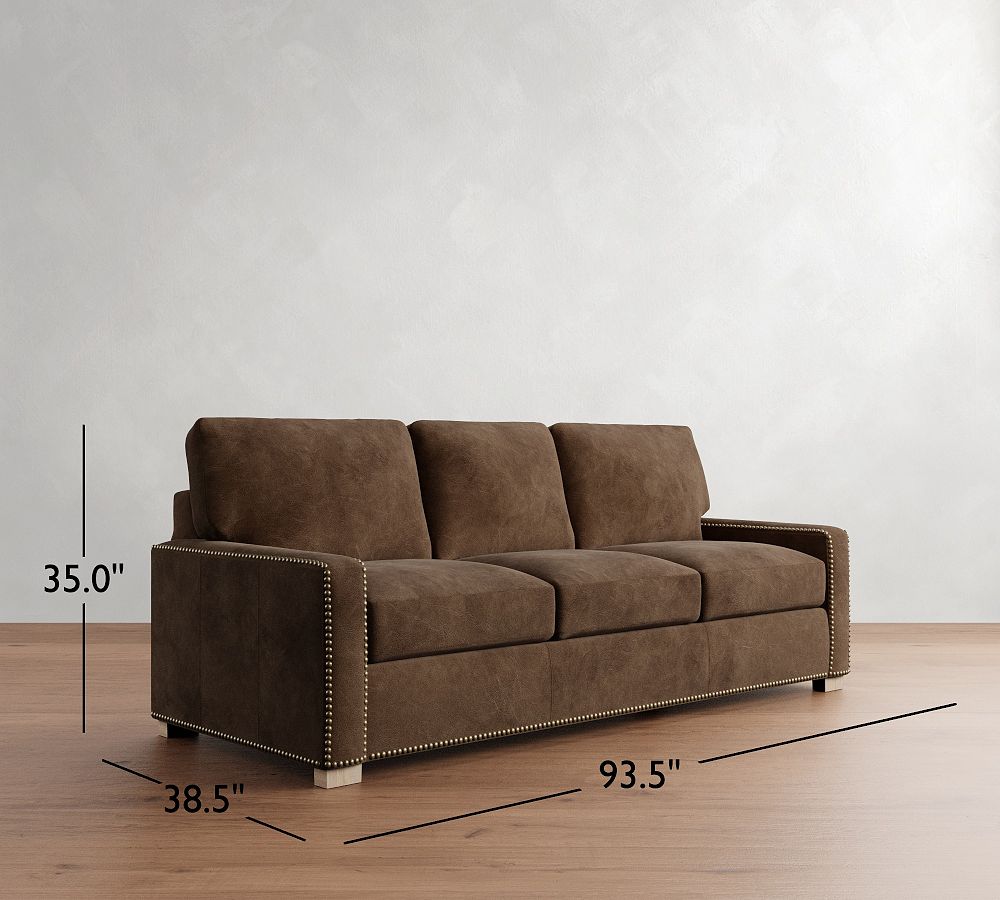 Turner Square Arm Leather Sofa - Pottery Barn