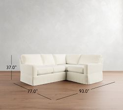 Buchanan Modern Square Arm Slipcovered 3-Piece Sectional (93&quot;)