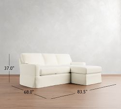 Buchanan Modern Square Arm Slipcovered Reversible Chaise Sectional (83&quot;)