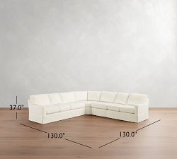 Buchanan Modern Square Arm Slipcovered 5-Piece Wedge Sectional (162&quot;)
