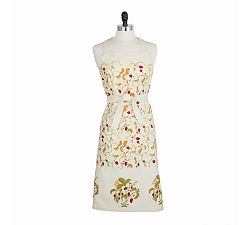 Wild Strawberries Block Print Cotton Apron